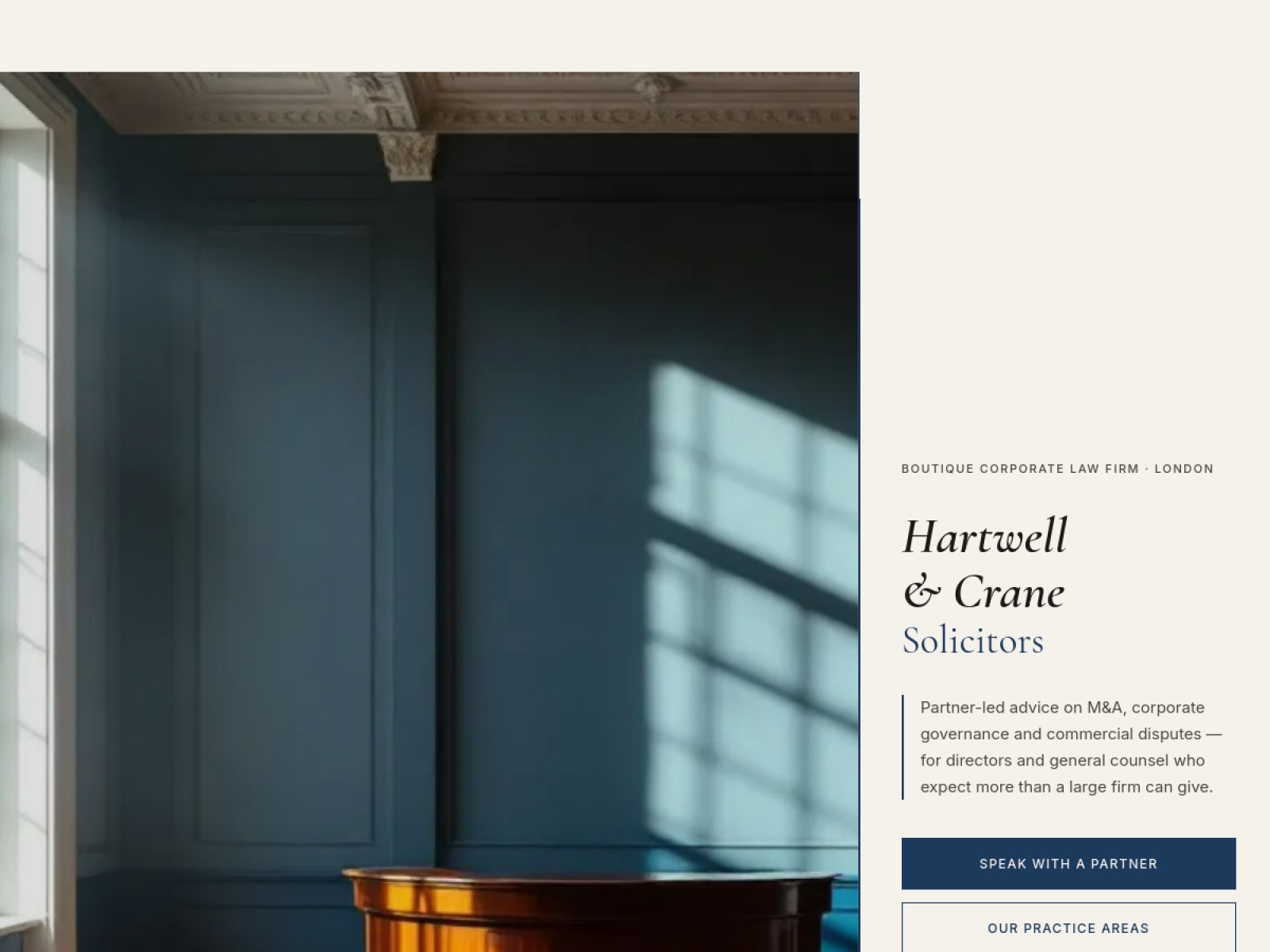 Hartwell and Crane law website built with EthentaFLOW