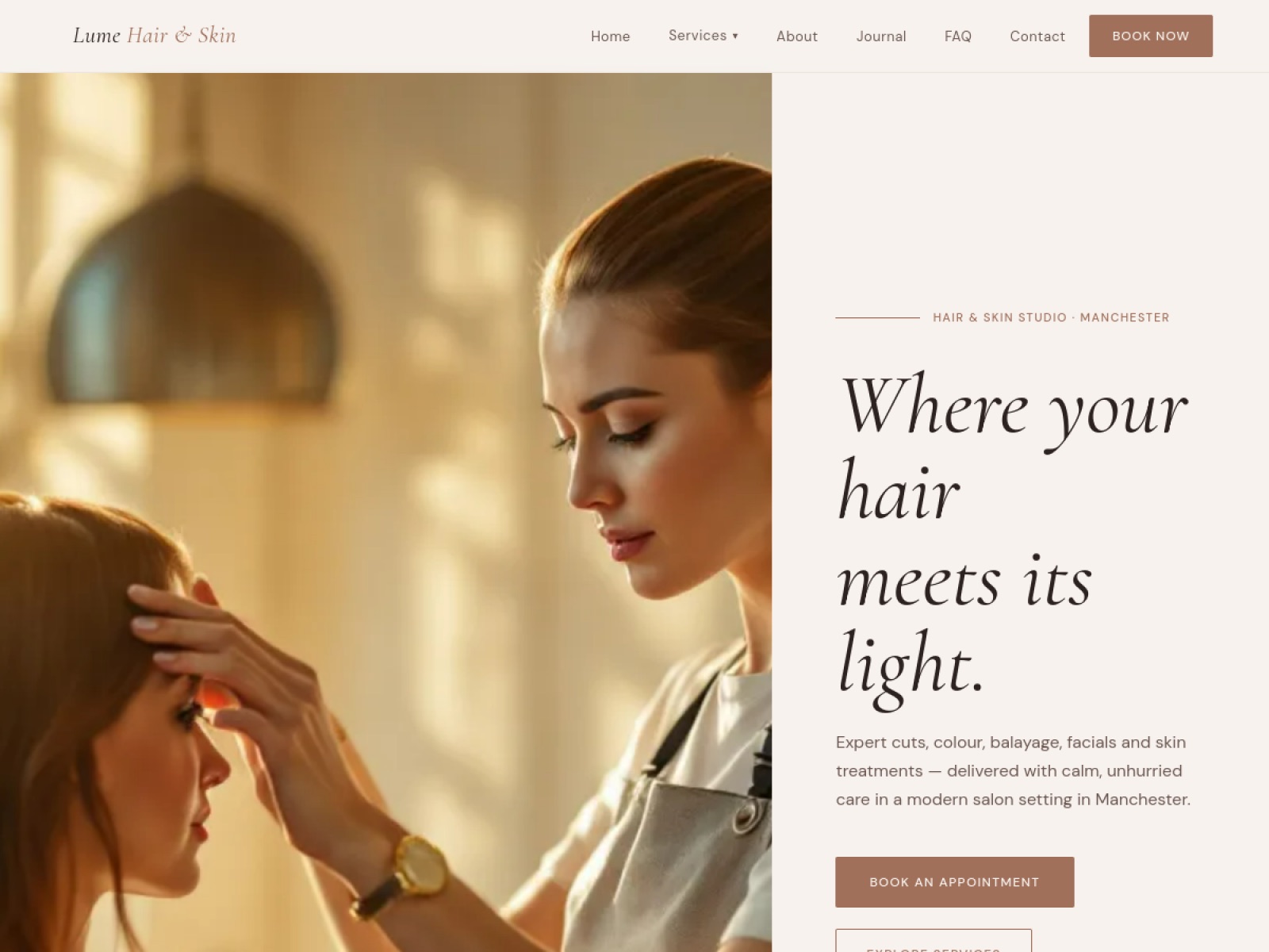 Lume Hair and Skin website built with EthentaFLOW
